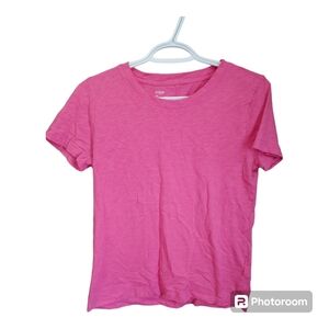 J.CREW Girlfriend Tee Hot Pink 100% Cotton Tee Size Small
